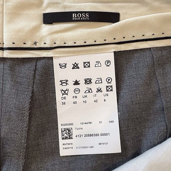 Hugo Boss Tulira Virgin Wool Slacks Full Length Dress Pants Office Exec Gray 6 - Picture 11 of 15